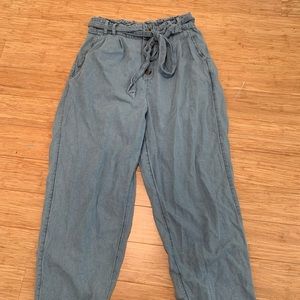 Denim paper bag pant